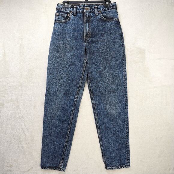 VTG Levis 550 Jeans Mens 30x32 (Fits 28x20) Made in USA 80s Denim Acid Wash Dark - Picture 1 of 14